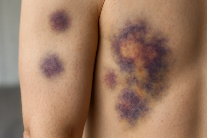 blaue Flecken bei Leukämie