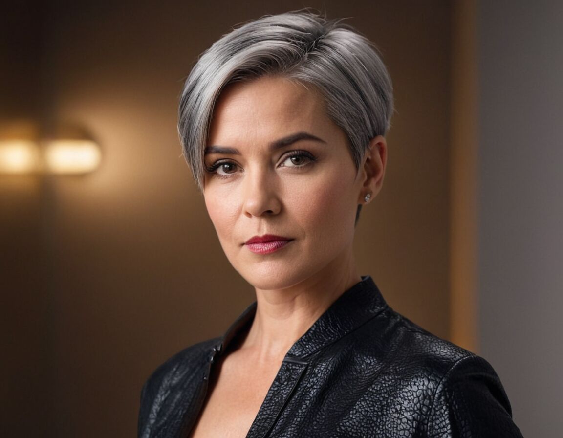 Pflege: Kurze Haare brauchen spezielle Produkte - Freche kurze graue Haare: Der moderne Trend für selbstbewusste Frauen