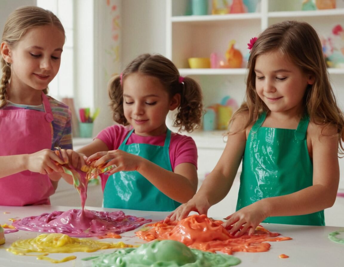Schleim kneten, bis er die gewünschte Konsistenz erreicht - Wie macht man Schleim: Eine Schritt-für-Schritt-Anleitung für kreatives Basteln mit Kindern