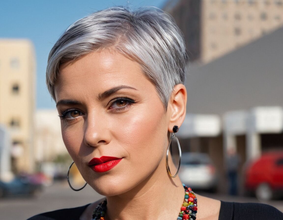 Freche kurze graue Haare: Der moderne Trend für selbstbewusste Frauen